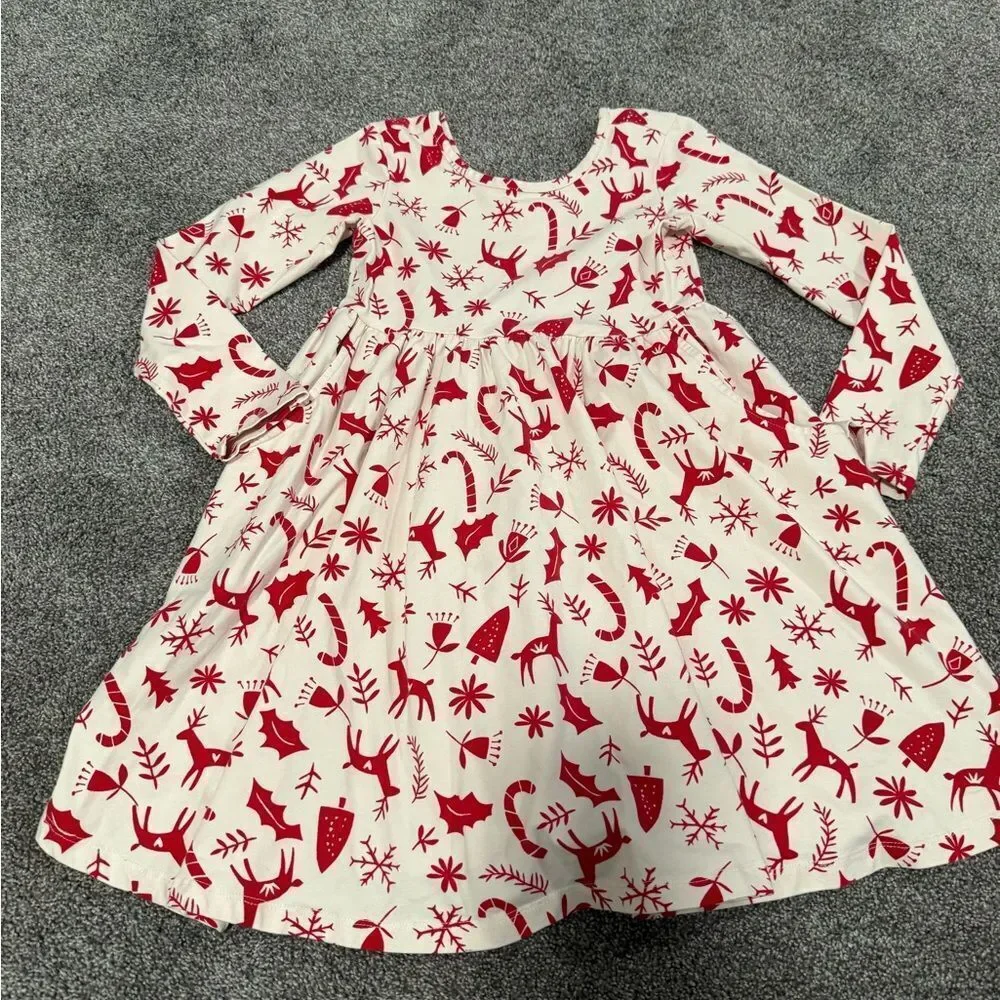Hanna Andersson Festive Skater Twirl Dress Sz 120cm